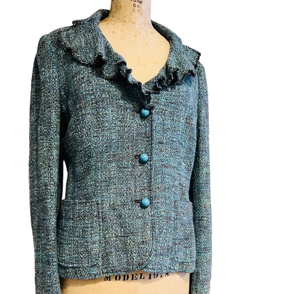 MOSCHINO Cheap and Chic Authentic Size 12 Jacket Virgin Wool Rayon Silk Blend - Picture 8 of 15